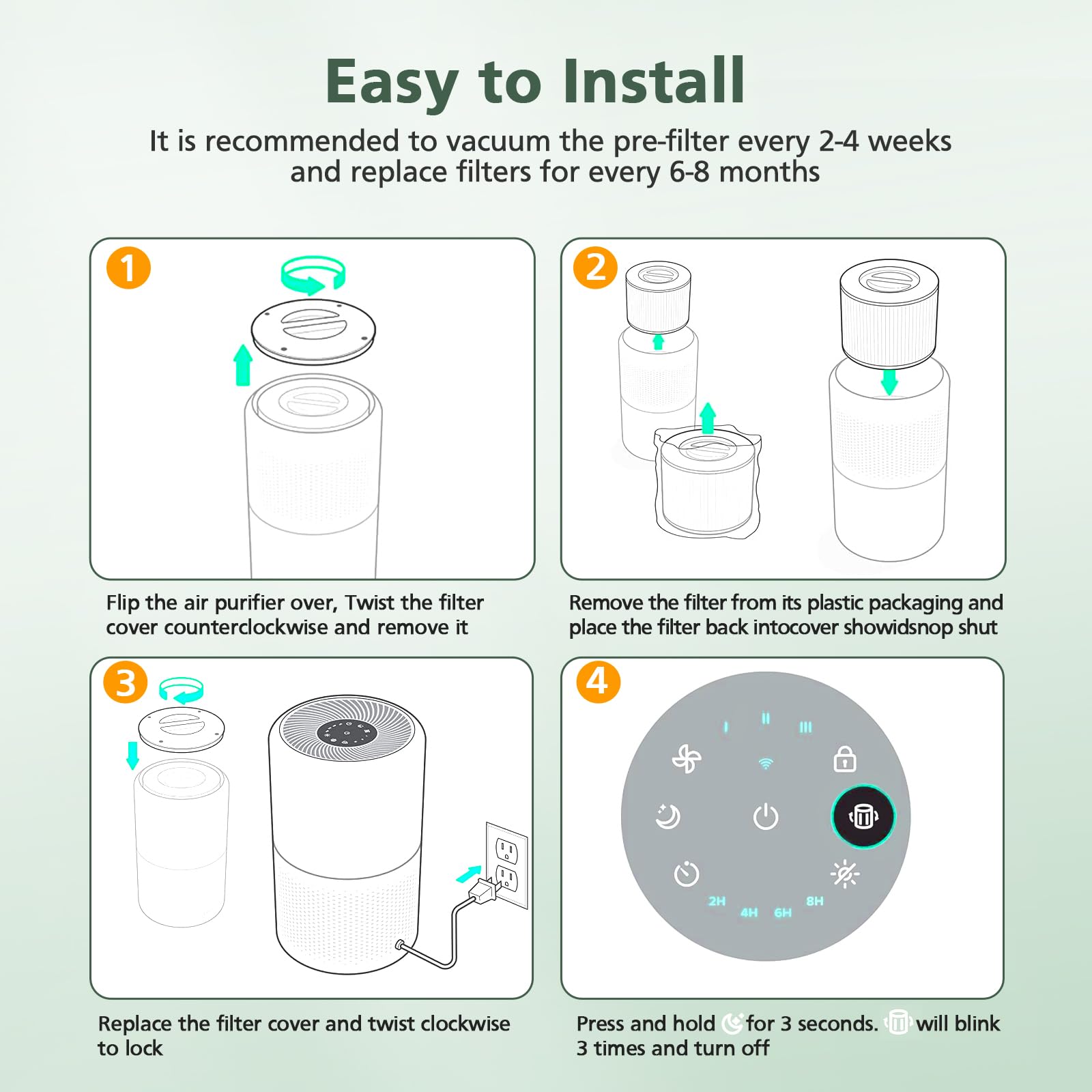 Velanqo PureAir 300™ Replacement HEPA Filters (2-Pack)