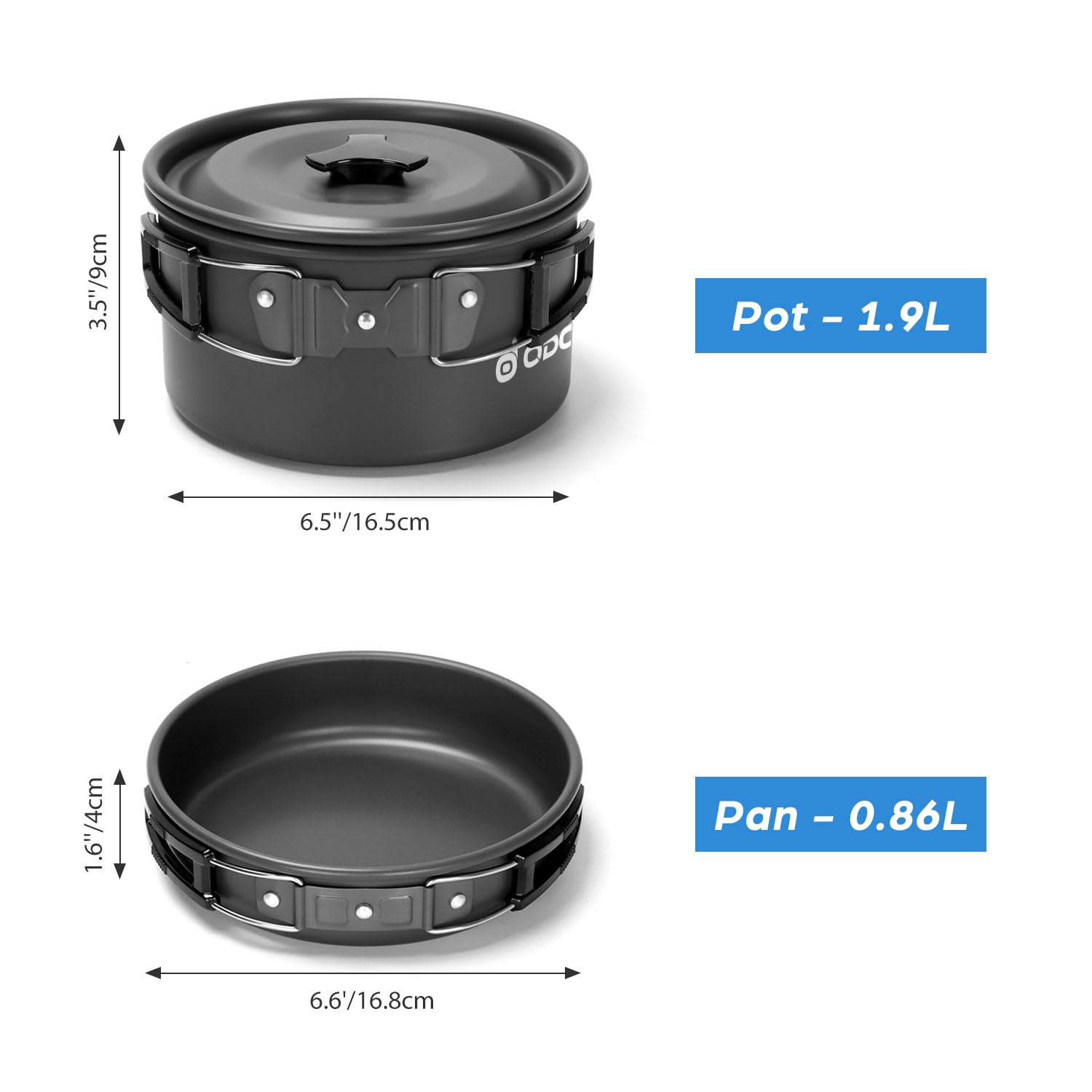 17-teiliges Camping Kochset – Faltbar mit Töpfen & Teekessel für Outdoor Kochen
