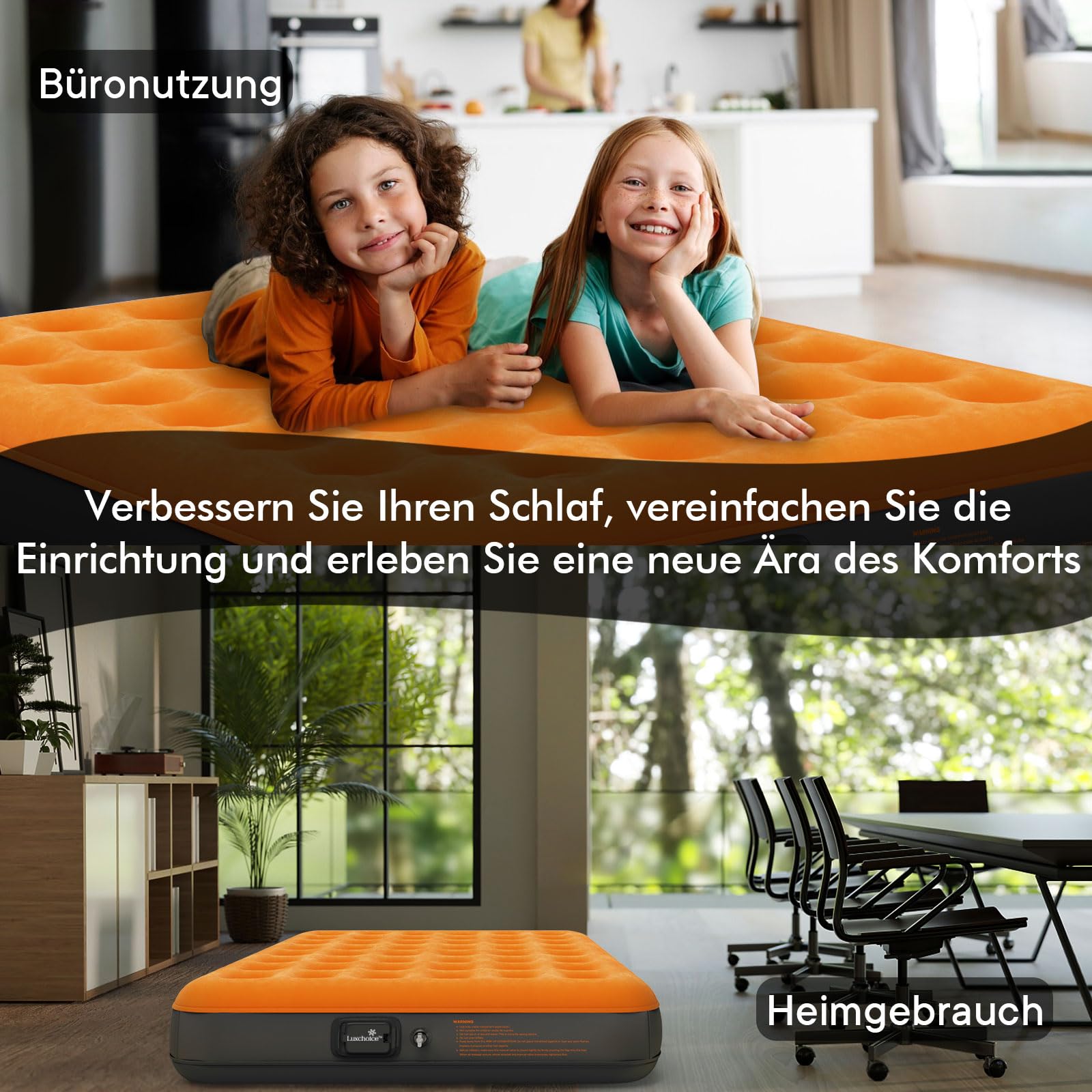 Aufblasbare Luftmatratze für 1 Person – 190×99 cm, Schnellaufblasend bis 150 kg