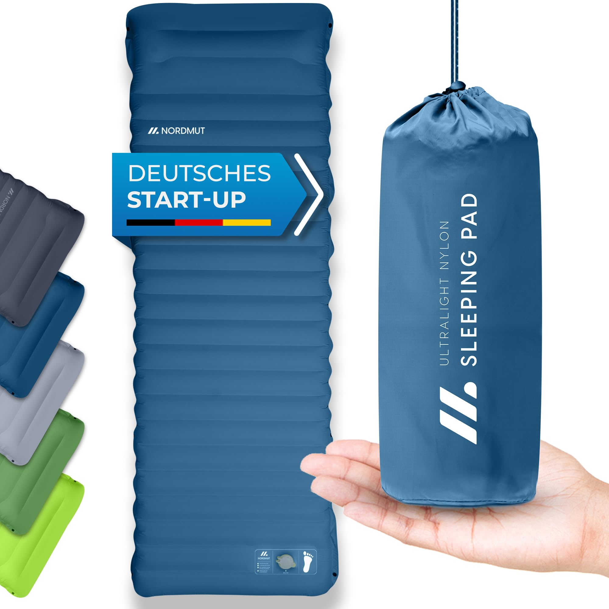 Camping Isomatte 10 cm – Schnellaufblasend mit Integrierter Fußpumpe, Ultrakomfortabel